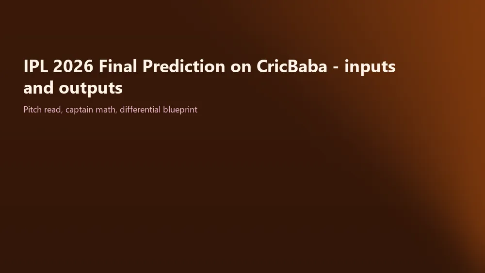 CricBaba IPL 2026 final pitch zones: pace length, spin band, dew indicator